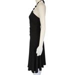 B. MOSS 90s Y2K Black Beaded Halter Neck Ruched Waist Flared Dress Small Photo 3