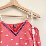 Aerie Pink Beaded Embroidered Tie Straps Tassel Top XS Photo 1