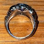 Sterling Silver Amethyst Ring Womens Size 7 Ornate Floral Boho Photo 6