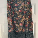 Free People  Floral Pencil‎ Skirt w Lace Trim Photo 4