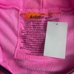 Aviator Nation  Neon Pink Rainbow Zip Up Hoodie NWT Size Large Photo 3