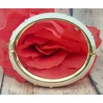 J.Crew Beautiful  Gold Tone Light Pink Hinged Bangle Bracelets Crystal Accents Photo 4