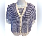 St John Sport Twinset 2 Piece Short Sleeve Cardigan and Shell Black & White Photo 0