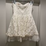 B Darlin B. Darlin White Floral Crochet Lace Overlay Strapless Fit & Flare Mini Dress Photo 3