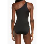 Norma Kamali  X Mio One-Shoulder One-Piece Swimsuit Small Cross Black Side NWT Photo 1