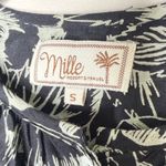 Mille Resort Travel Florian Button Front Blouse Small Black Hibiscus Top Cotton Photo 3