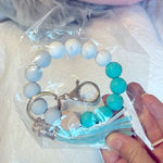 Expandable Key Chain Bracelet New Bangle Wristlet Green Photo 0