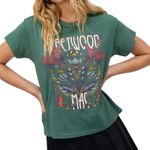 Daydreamer  Fleetwood Mac Butterflies Reverse Tee in Green Size XL New with Tag Photo 1