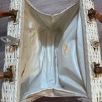 Magid Handmade in Japan Needlepoint Cat Kitten Bow Wicker Bag Purse Unique Photo 8