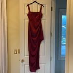 Windsor Callie High Slit Satin Formal Dress Photo 6