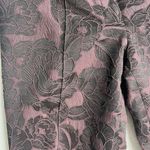 Etcetera  Jacquard Pant Floral Straight‎ Flat Front Brocade Purple Black Size 6 Photo 2