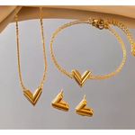Boutique V Necklace Gold Filled Pendant Chain‎ Fashion Jewelry Photo 14