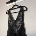 Victoria's Secret Lingerie Chemise Nightie Dress Black Lace Sheer Halter Size XL Photo 2