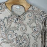 J.Jill Sweater Womens Size Medium Cream Paisley Coastal Casual Beachy Pullover Photo 1