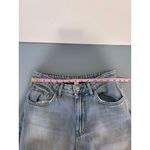 Forever 21  wide leg jeans size 26 raw hem high waist pink side stitching Photo 4