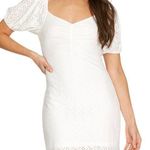 She & Sky Got My Eye on You Eyelet Puff Sleeve Mini Dress White Size Large NWT Photo 0