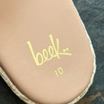 Beek Puffbird Beach Tan Leather Rafia Sandals Size 10 Photo 1