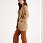 Quince  100% Organic Cotton Oversized Cardigan in Camel Photo 1