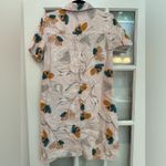 Rachel Zoe Blush Light Pink 100% Linen Floral Button Up Shirt Dress Size XS Photo 6