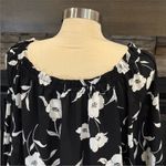 Gibson  Black and White Floral Blouse Photo 6