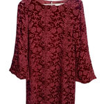 Sundance  Red Burnout Velvet Renaissance Long-sleeve Dress NWOT W-708 Sz XS Photo 0