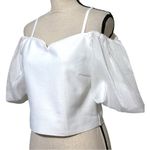 On Twelfth Twelfth size large puff sleeve white crop top off the shoulder adjustable straps Photo 10
