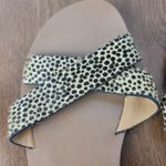 J.Crew Womens Sandals 7 Tan Black Animal Leopard Print Calf Hair Strappy Flats Photo 3