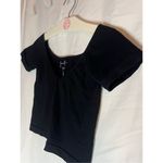 Jessica Simpson Black Crop Top V-Neck Woman’s Size Medium Photo 1