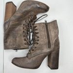 Freebird by Steven Size 9 Holis Boots Leather Heeled Zip Lace Up Brown Women's Photo 4