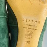 Sézane Sezane deep green suede ankle boots with tassel tie detail. Size 38 Photo 1