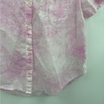 Lucky Brand Women's Tie Dye Button Up Short Sleeve Boho Shirt Pink Size Medium Photo 5