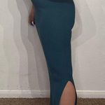 Future Collective Teal Side Column Slip Convertible Maxi Skirt Dress Sz M Blue Size M Photo 5