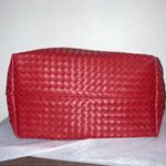 Red Woven Lulu Dharma Bucket Bag Purse & Dust Bag Photo 6