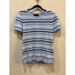 Charter Club Charter C Women's 100% Cashmere Striped Sweater Stripped Short Sleeve Photo 1