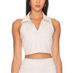 Abercrombie & Fitch NWT ‎ Womens Polo Tank Top Sleeveless Crop Top Sand Medium Photo 0