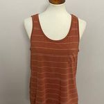prAna Tank Top Foundation Scoop Neck Pocket Stretch Modal Striped Rust White Photo 0