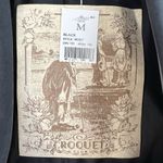 Vintage M Blazer Croquet Club 100% Silk Women Black Lined Shoulder Pads 1 Button Size M Photo 4