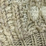 BKE  Cream Tan Open Knit Wool Blend Pullover Sweater Womens Size XL Photo 4