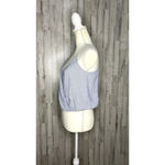 Brandy Melville  Women's OSFM Blue/White Striped‎ Wrap Cropped Tank Top Photo 3