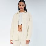 TNA | Women's Oversized Fleece Button Up Polar Shirt Jacket, Whisper White, XL Photo 9