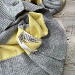 Gap Vtg Y2k Gray Yellow Colorblock Stripe Cardigan Sweater Cashmere Womens Med Photo 4