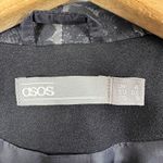 ASOS Black Blazer Women's Size 0 Floral Lace Collar One Button Party Career Photo 5