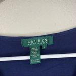 Ralph Lauren Lauren  lace trim V neck blue tank top women’s size medium Photo 3