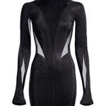 H&M Mugler  Spiral-Panel Mini Dress with Rhinestones size S Photo 0