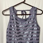 Anthropologie Women's Purple C Keer Sequin Tank Top with Tie Back Size Small Photo 1