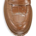 Gianvito Rossi Argo Lug Sole Croc Embossed Leather Penny Loafers Size EU 40.5 Photo 4