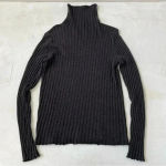 Eileen Fisher Sweater 100% Merino Wool Turtleneck Dark Gray Italian Yarn Size M Photo 0