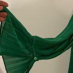 Chico's  Green Blouse with Pleated Sleeves Photo 5