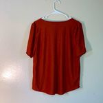 Trixxi  Dotted Knit Soft Slit Sleeves V-Neck Blouse Women Size Large Burnt Orange Photo 2