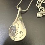 Brighton Retired Silverplated Twirl Collection Twisted Teardrop Pendant Necklace Photo 1